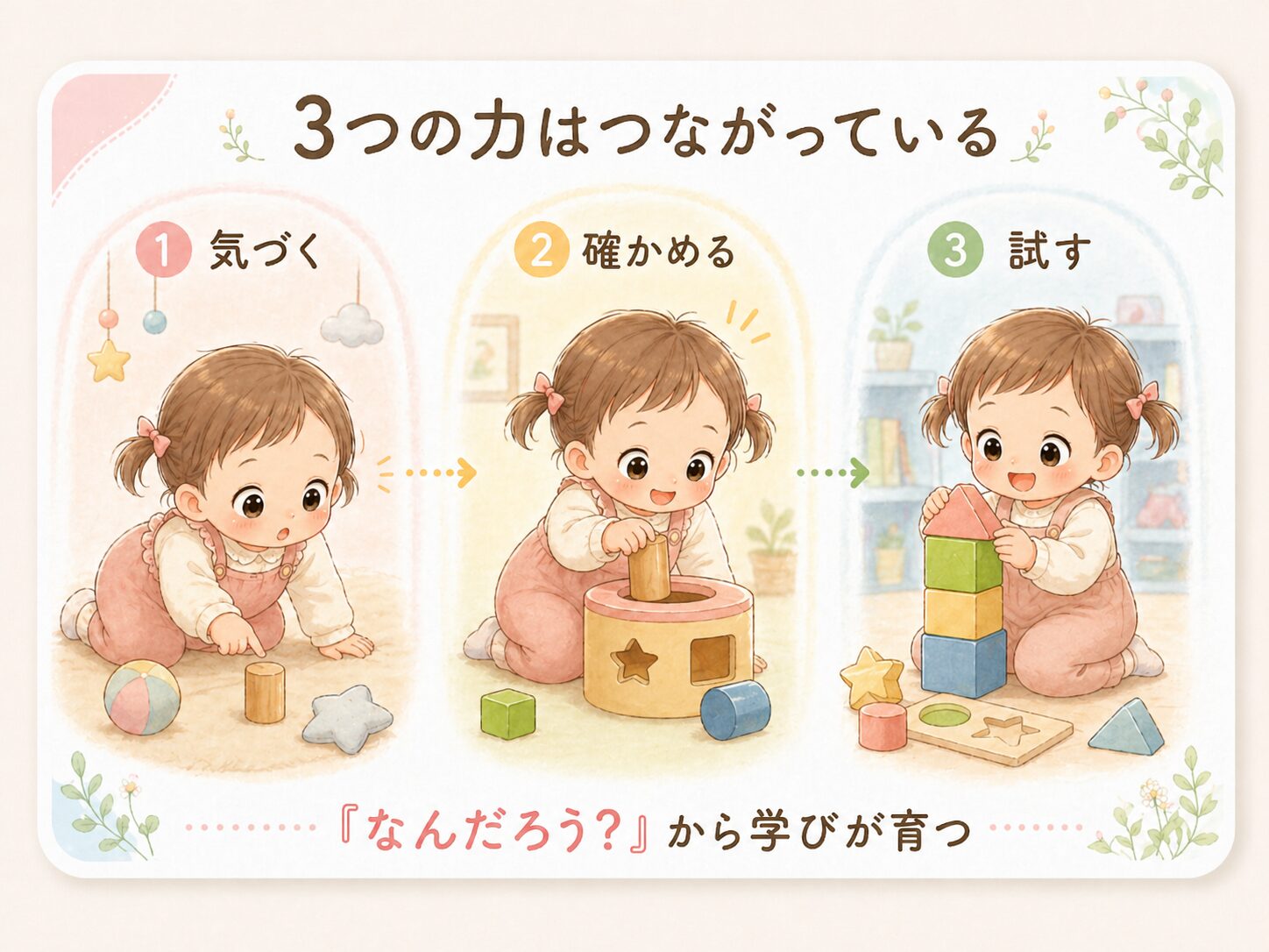 気づく、確かめる、試すの3つの流れ
