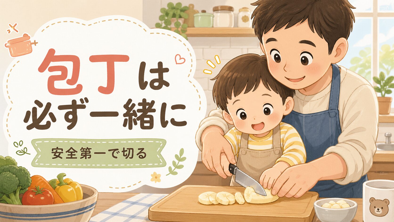 一緒に包丁を使う