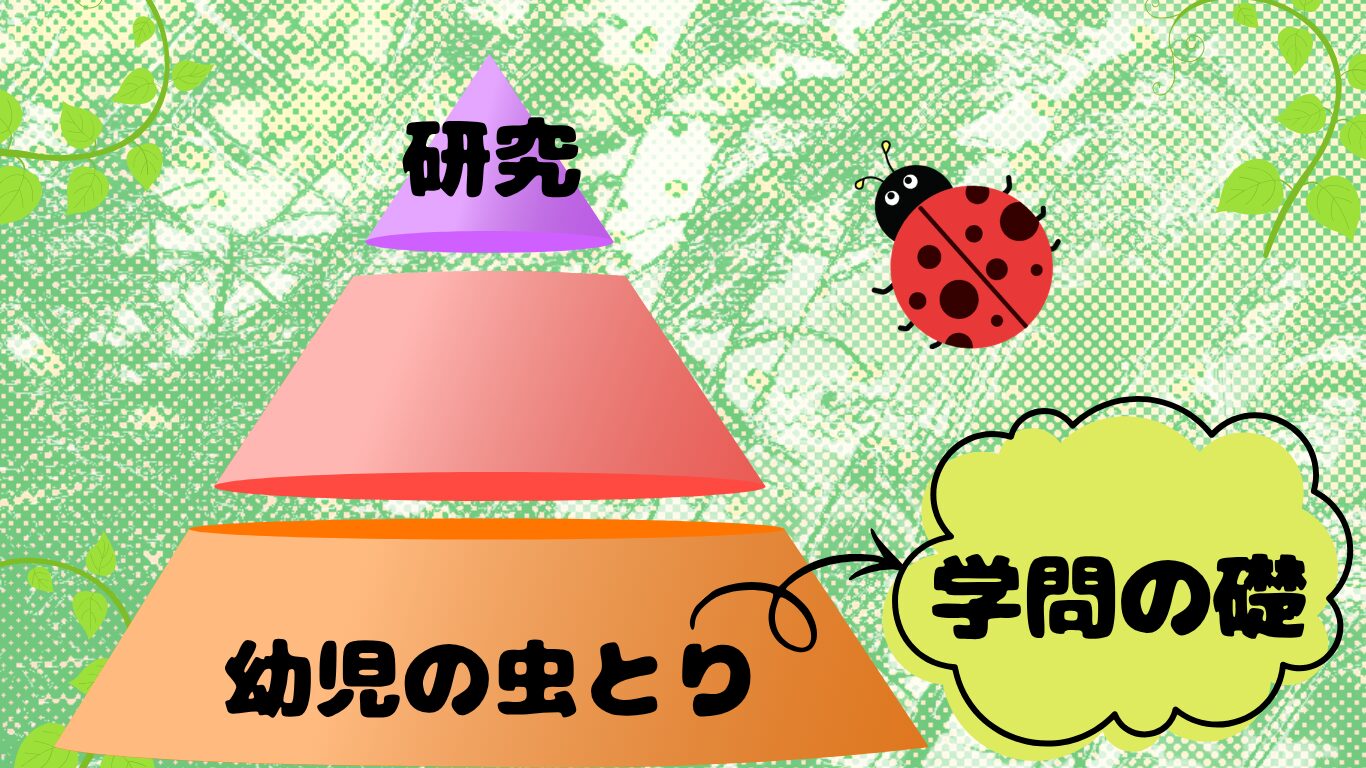 幼児の虫取りは学問の基礎。