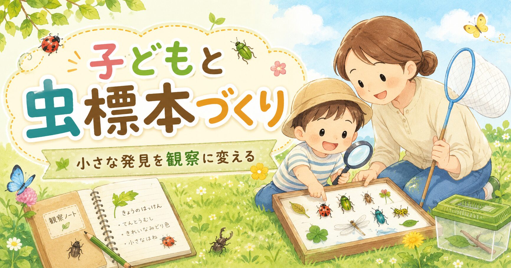 子どもと虫標本づくり
