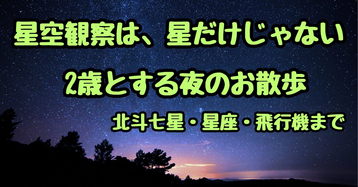 星空体験。２歳児と行う。