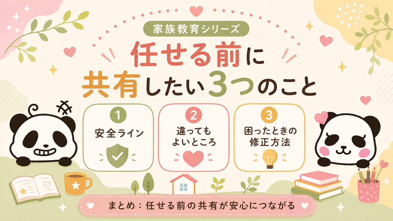 パパに任せる前に家族で共有したい三つのことをまとめた図解
