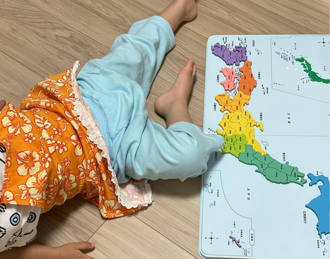 日本地図パズルをやりきったちーくん